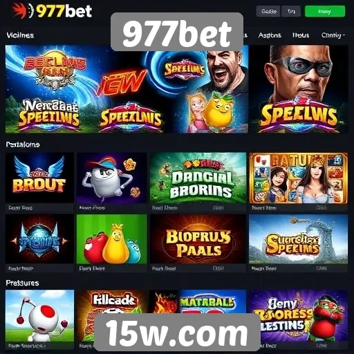 Diversidade de jogos disponíveis na plataforma 977bet